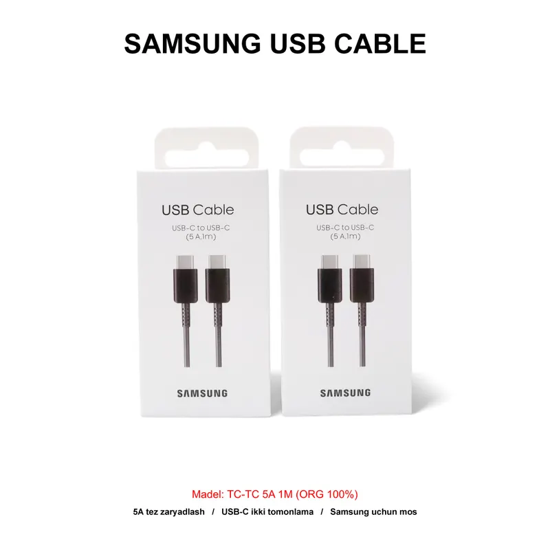 USB SAMSUNG TC-TC 5A 1M (ORG 100%) BLACK