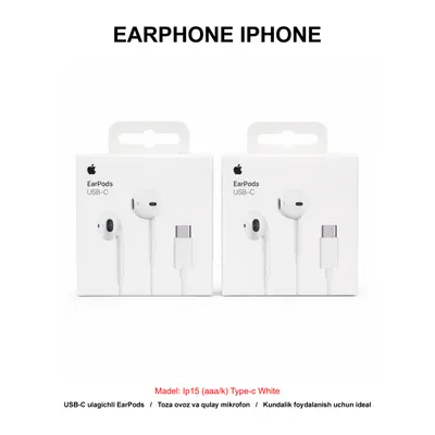 EARPHONE IP15 (AAA/K) TYPE-C WHITE