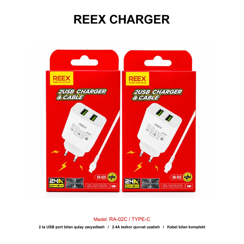 CHARGER REEX RA-02C TYPE-C WHITE
