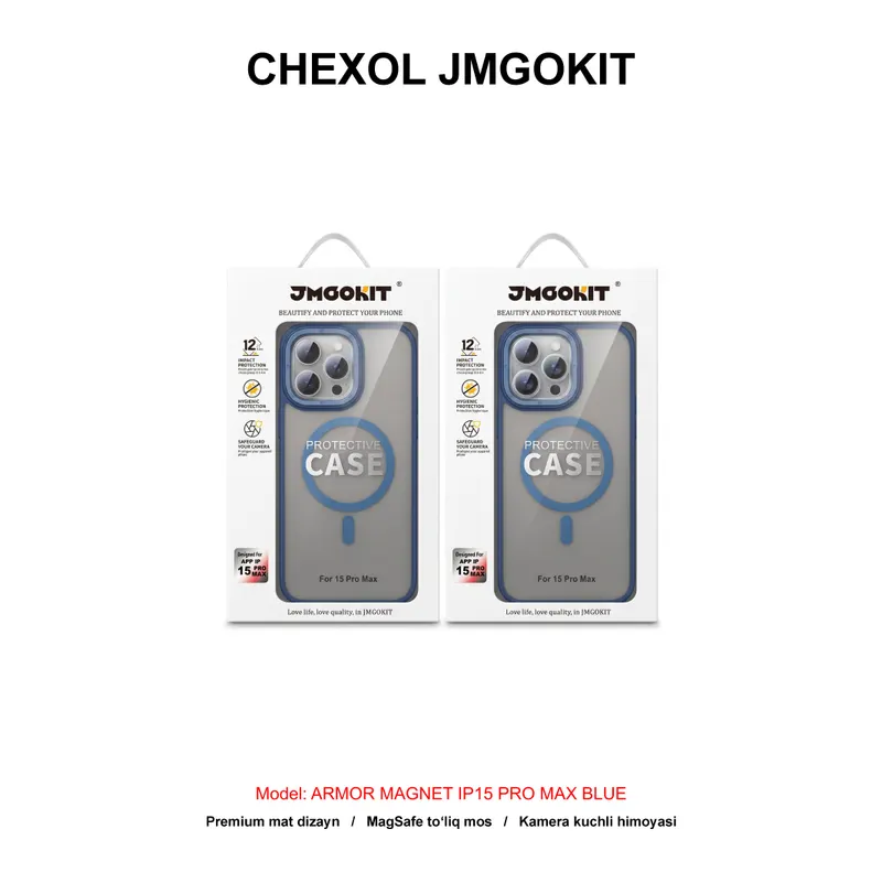 CHEXOL JMGOKIT ARMOR MAGNET IP15 PRO MAX BLUE