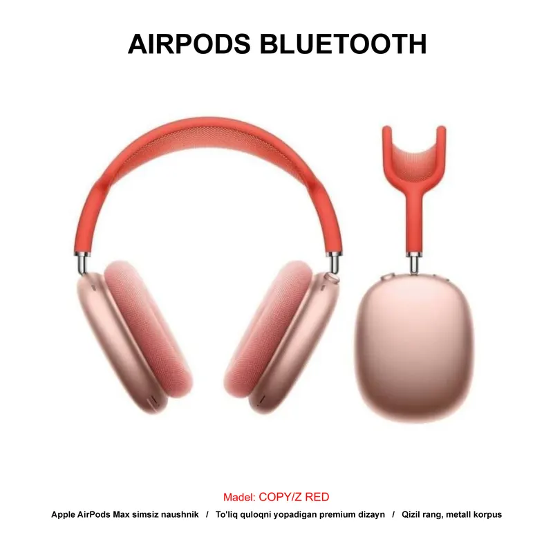 BLUETOOTH AIRPODS MAX COPY/Z RED