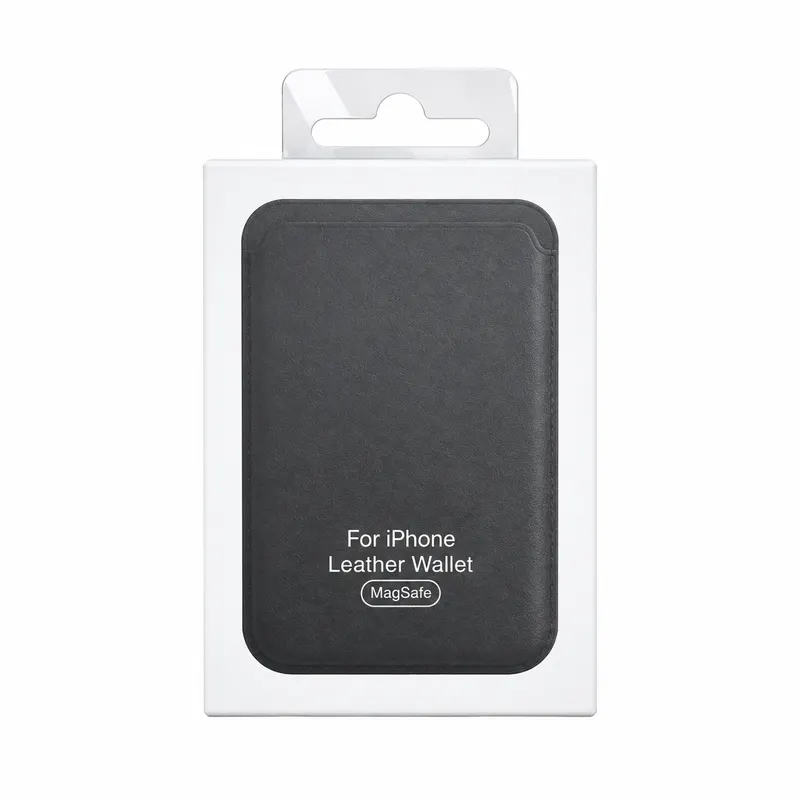 CARD HOLDER LEATHER WALLET MAGSAFE LC-01 BLACK