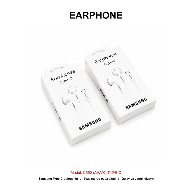 EARPHONE C550 (AAA/K) TYPE-C WHITE