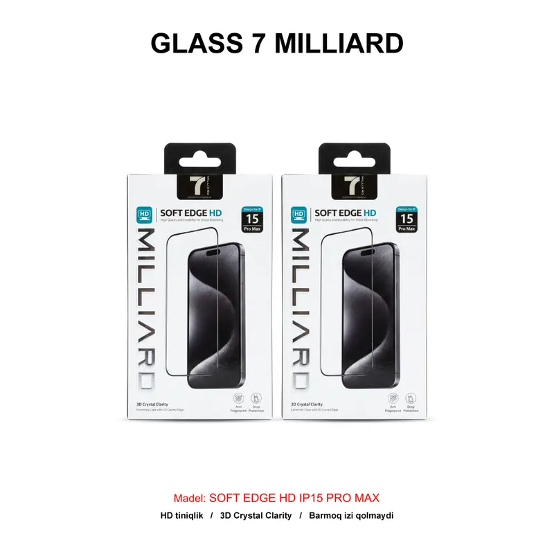 GLASS 7 MILLIARD SOFT EDGE HD IP15 PRO MAX 7MSEGHD15PM