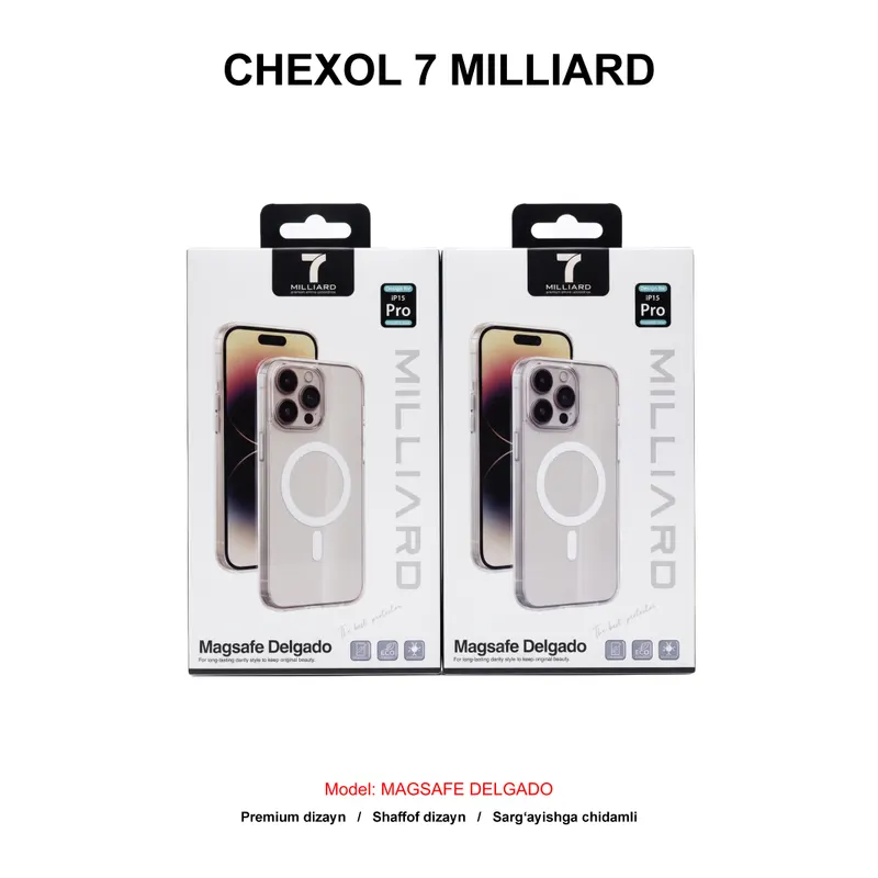 CHEXOL 7 MILLIARD MAGSAFE DELGADO IP15 PRO CLEAR