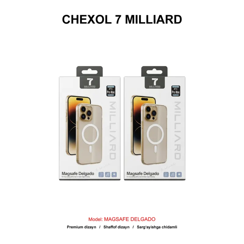 CHEXOL 7 MILLIARD MAGSAFE DELGADO IP15 PRO MAX CLEAR