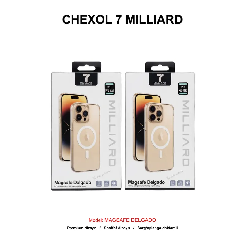 CHEXOL 7 MILLIARD MAGSAFE DELGADO IP14 PRO MAX CLEAR
