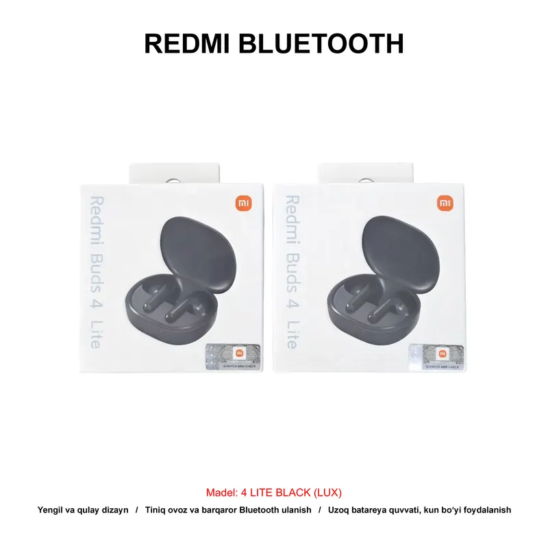 BLUETOOTH REDMI BUDS 4 LITE BLACK (LUX)