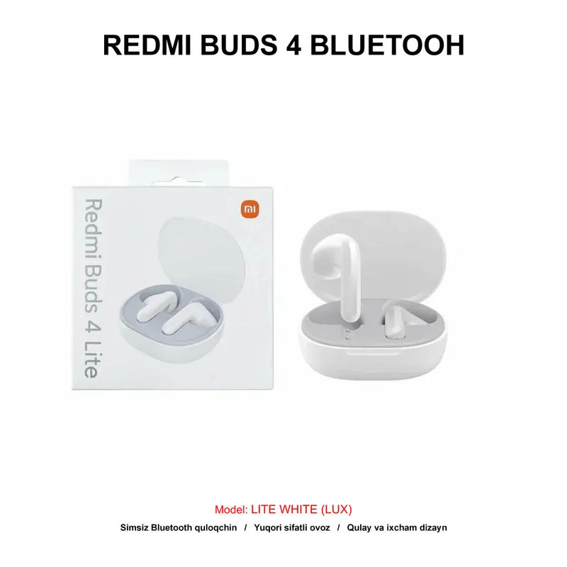 BLUETOOTH REDMI BUDS 4 LITE WHITE (LUX)