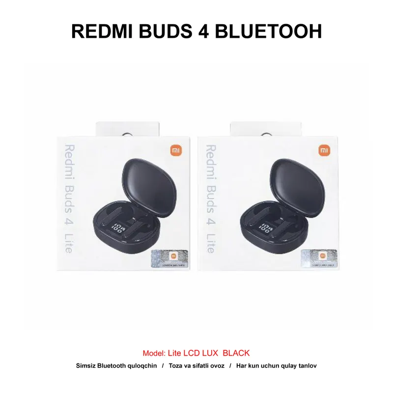 BLUETOOTH REDMI BUDS 4 LITE LCD BLACK (LUX)