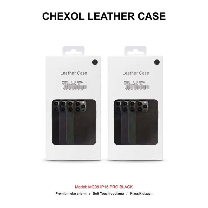 CHEXOL LEATHER CASE MC08 IP15 PRO BLACK