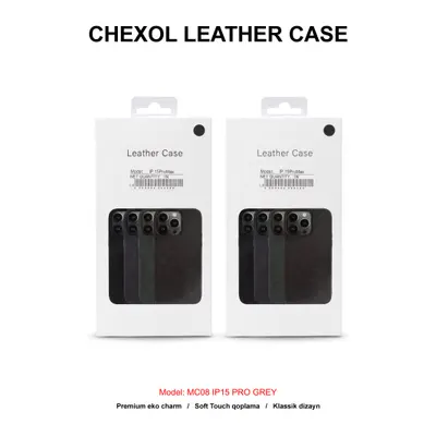 CHEXOL LEATHER CASE MC08 IP15 PRO GREY