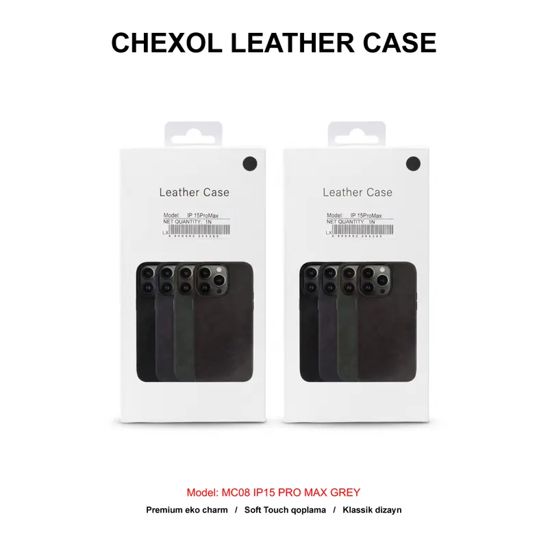 CHEXOL LEATHER CASE MC08 IP15 PRO MAX GREY