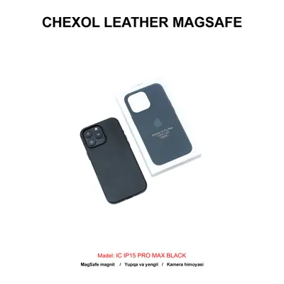 CHEXOL LEATHER MAGSAFE IC IP15 PRO MAX BLACK