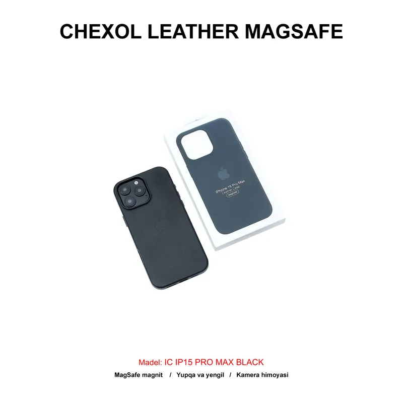 CHEXOL LEATHER MAGSAFE IC IP15 PRO MAX BLACK