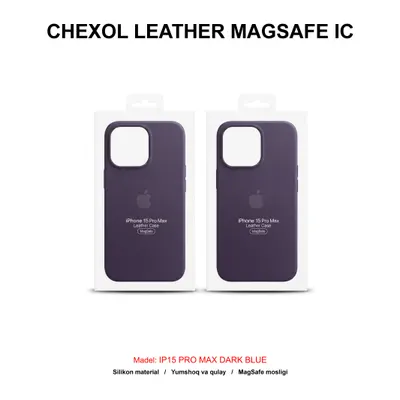 CHEXOL LEATHER MAGSAFE IC IP15 PRO MAX DARK BLUE