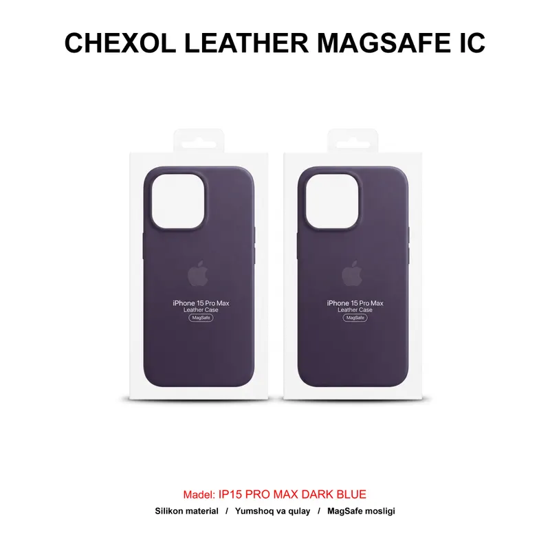 CHEXOL LEATHER MAGSAFE IC IP15 PRO MAX DARK BLUE