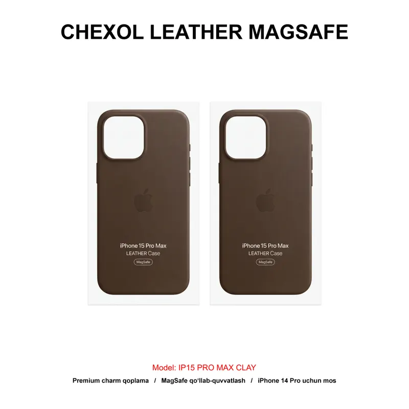 CHEXOL LEATHER MAGSAFE IC IP15 PRO MAX CLAY