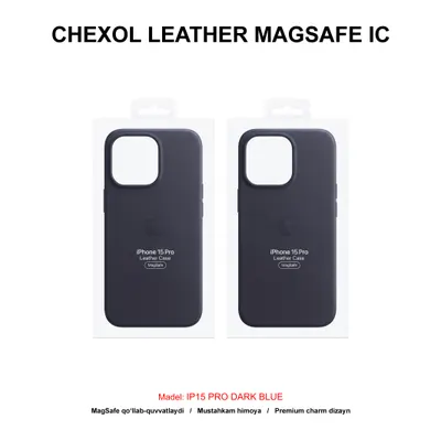CHEXOL LEATHER MAGSAFE IC IP15 PRO DARK BLUE