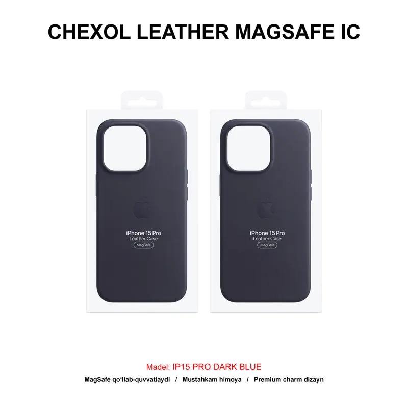 CHEXOL LEATHER MAGSAFE IC IP15 PRO DARK BLUE