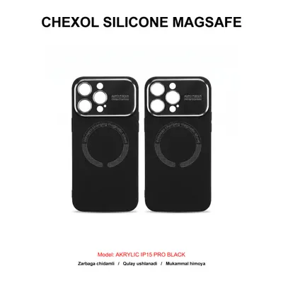 CHEXOL SILICONE MAGSAFE AKRYLIC IP15 PRO BLACK
