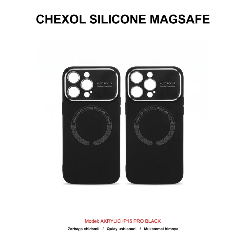 CHEXOL SILICONE MAGSAFE AKRYLIC IP15 PRO BLACK