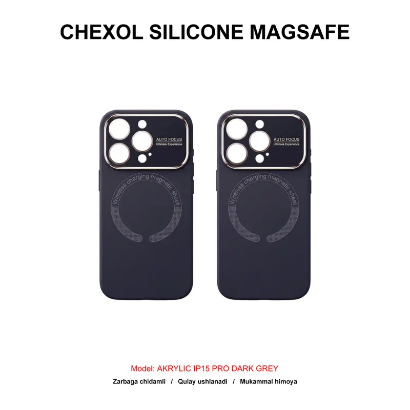 CHEXOL SILICONE MAGSAFE AKRYLIC IP15 PRO DARK GREY