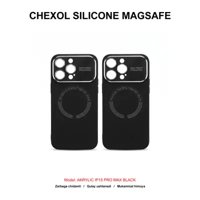 CHEXOL SILICONE MAGSAFE AKRYLIC IP15 PRO MAX BLACK