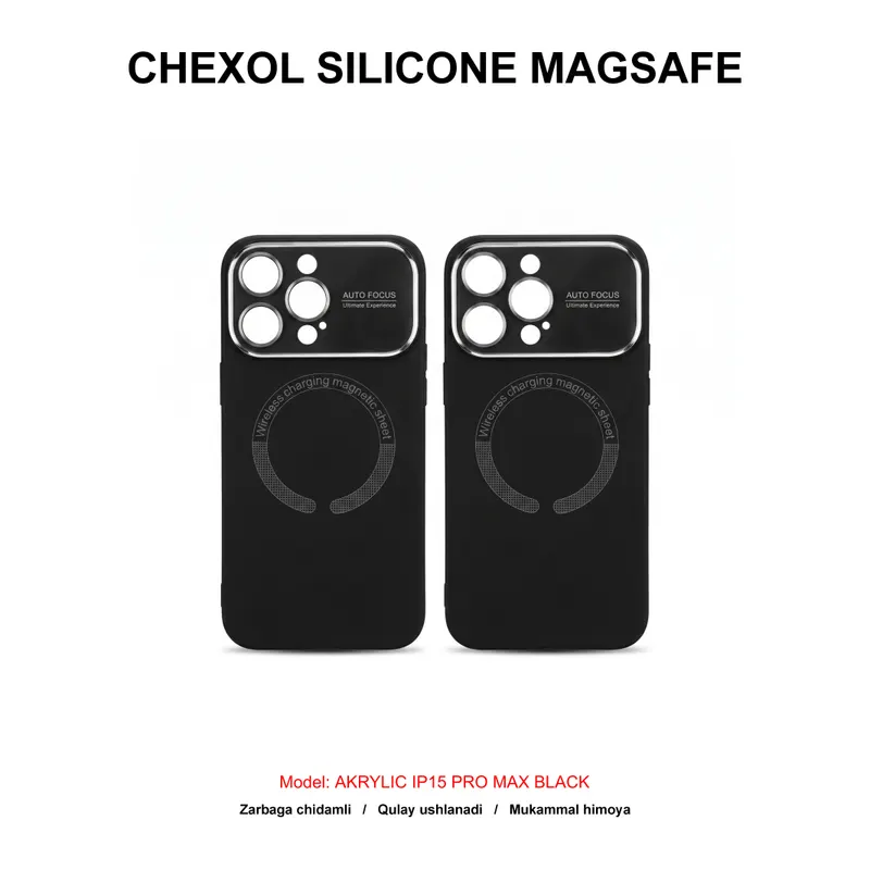CHEXOL SILICONE MAGSAFE AKRYLIC IP15 PRO MAX BLACK