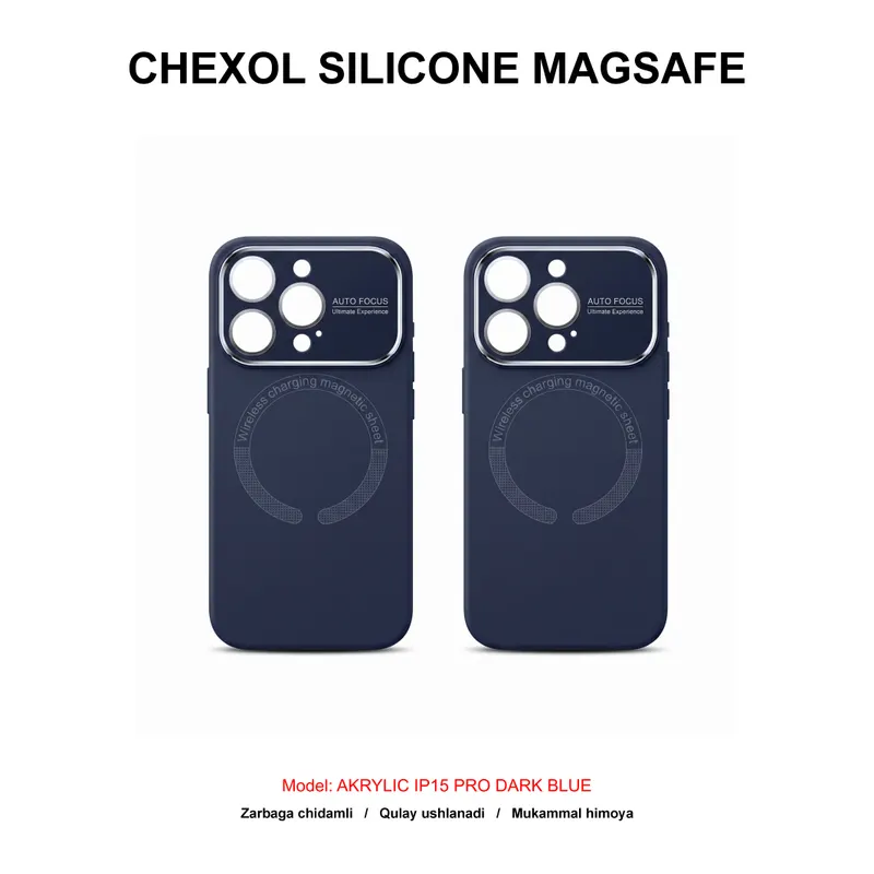 CHEXOL SILICONE MAGSAFE AKRYLIC IP15 PRO DARK BLUE