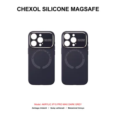CHEXOL SILICONE MAGSAFE AKRYLIC IP15 PRO MAX DARK GREY