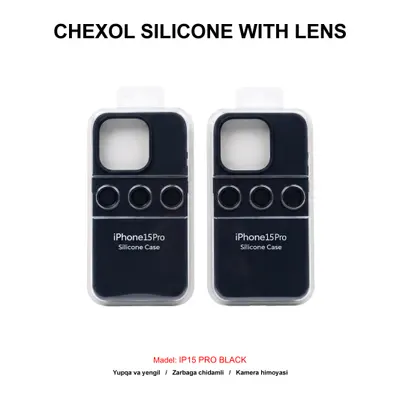 CHEXOL SILICONE WITH LENS IP15 PRO BLACK