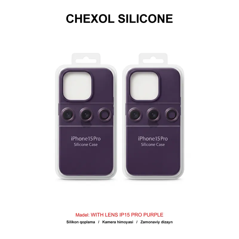 CHEXOL SILICONE WITH LENS IP15 PRO PURPLE