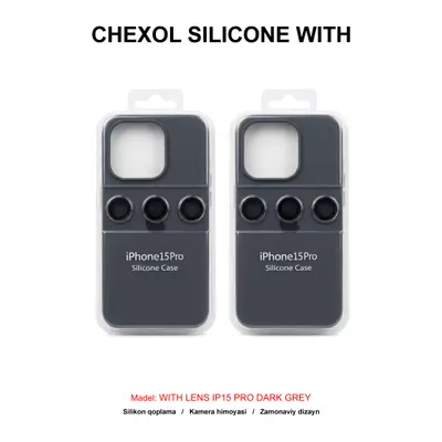 CHEXOL SILICONE WITH LENS IP15 PRO DARK GREY