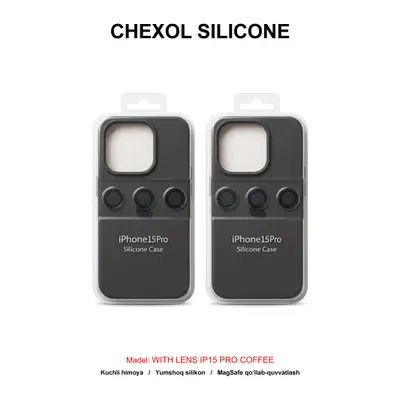 CHEXOL SILICONE WITH LENS IP15 PRO COFFEE