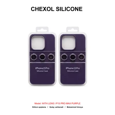 CHEXOL SILICONE WITH LENS IP15 PRO MAX PURPLE