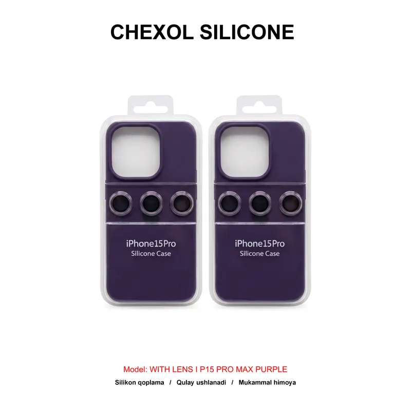 CHEXOL SILICONE WITH LENS IP15 PRO MAX PURPLE