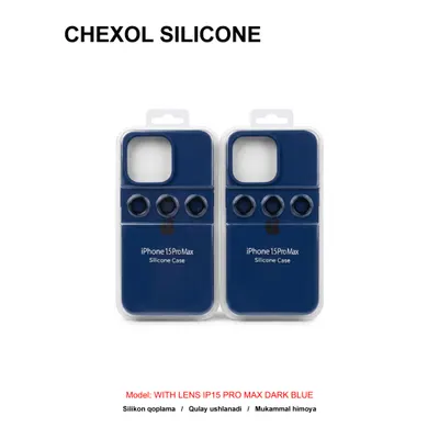 CHEXOL SILICONE WITH LENS IP15 PRO MAX DARK BLUE