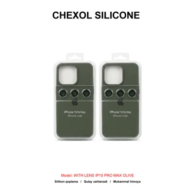 CHEXOL SILICONE WITH LENS IP15 PRO MAX OLIVE