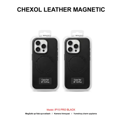 CHEXOL LEATHER MAGNETIC IP15 PRO BLACK