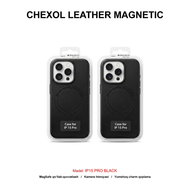 CHEXOL LEATHER MAGNETIC IP15 PRO BLACK