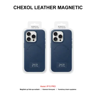 CHEXOL LEATHER MAGNETIC IP15 PRO DARK BLUE