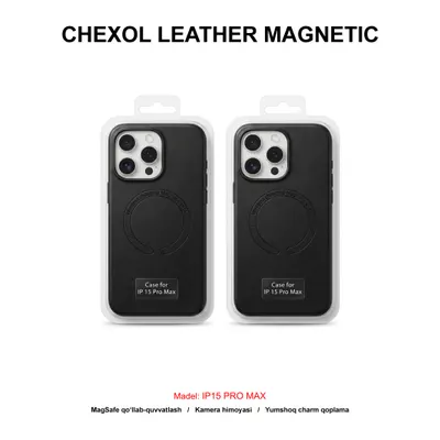 CHEXOL LEATHER MAGNETIC IP15 PRO MAX BLACK