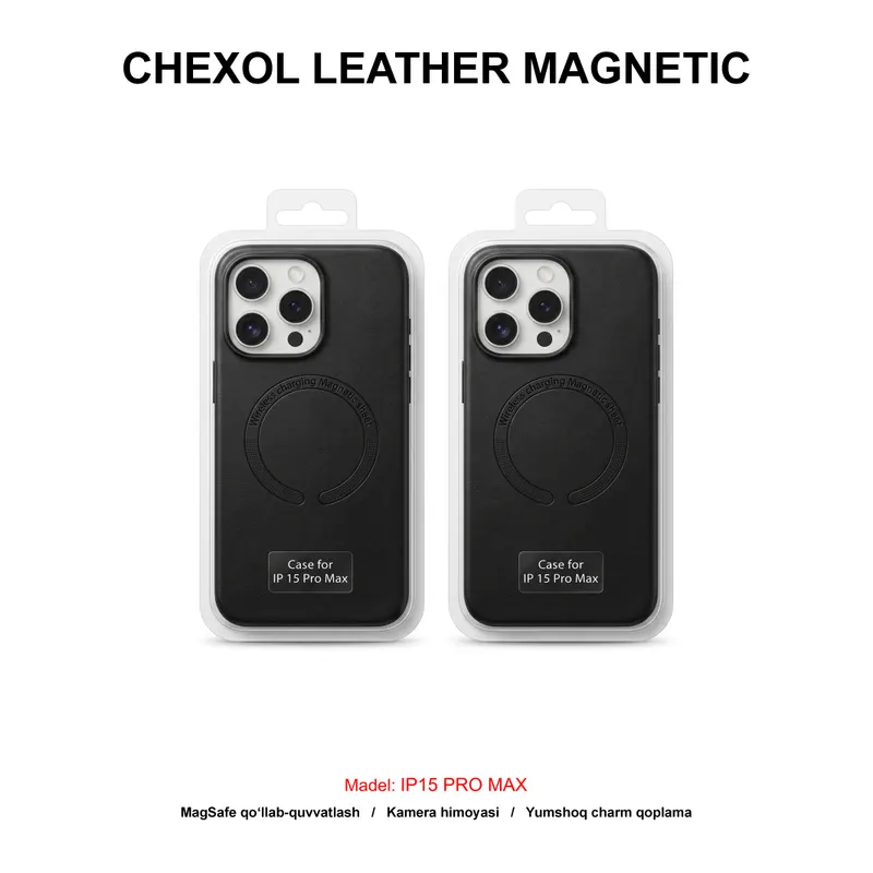 CHEXOL LEATHER MAGNETIC IP15 PRO MAX BLACK