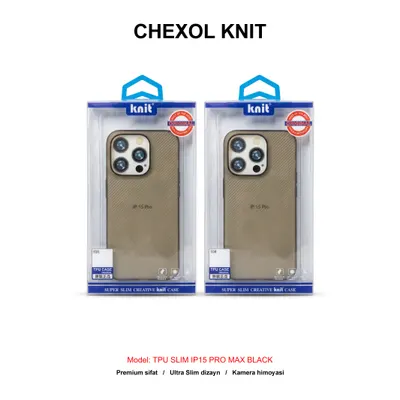 CHEXOL KNIT TPU SLIM IP15 PRO MAX BLACK