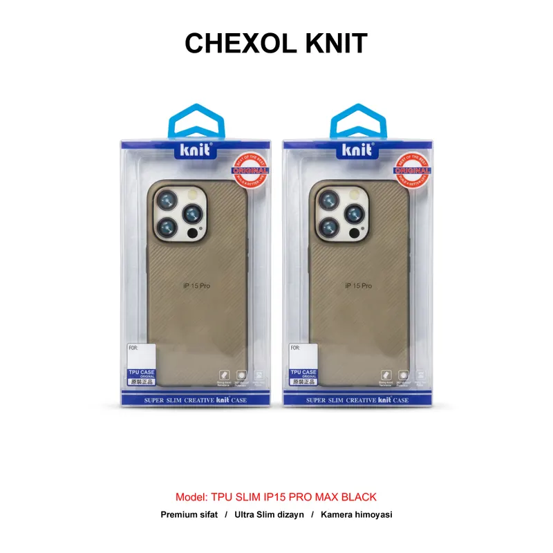 CHEXOL KNIT TPU SLIM IP15 PRO MAX BLACK