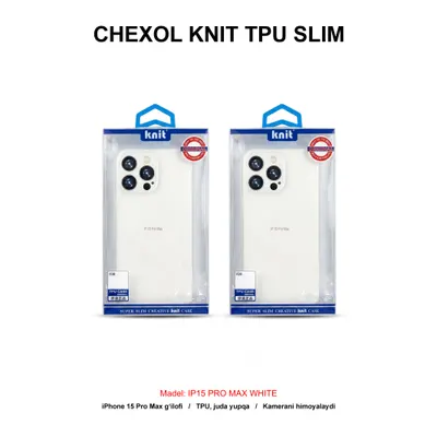 CHEXOL KNIT TPU SLIM IP15 PRO MAX WHITE