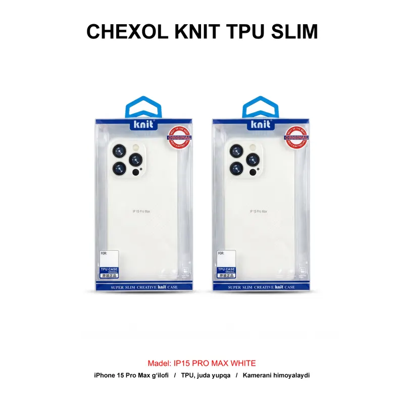 CHEXOL KNIT TPU SLIM IP15 PRO MAX WHITE