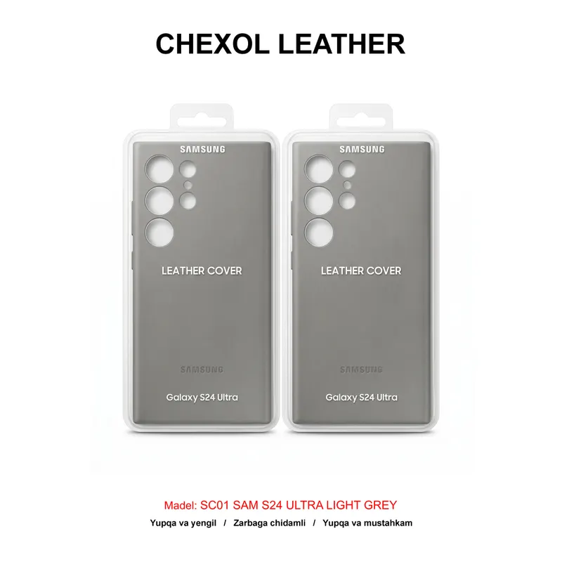 CHEXOL LEATHER SC01 SAM S24 ULTRA LIGHT GREY