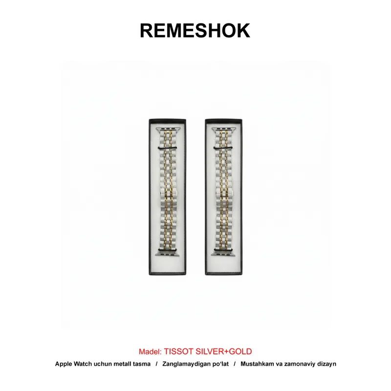 REMESHOK 44-45-49mm TISSOT SILVER+GOLD